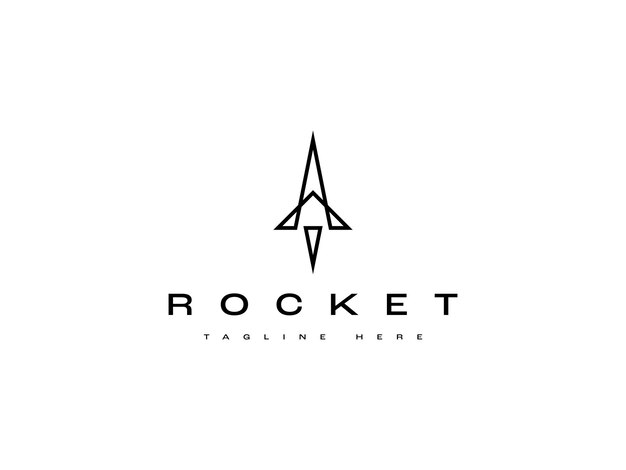 modern rocket line logo design
