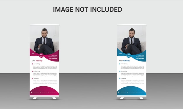 プロのテンプレートデザインのためのモダンなロールアップバナー広告