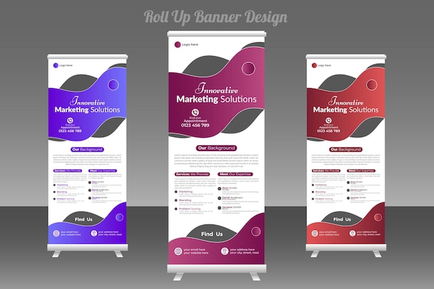 Modern roll up banner design for marketing solutions