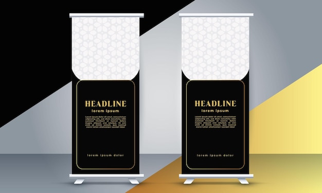 Modern roll up banner design template. flyer. pull up.