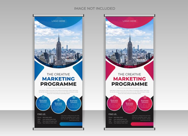 Modern roll up banner design template or x banner