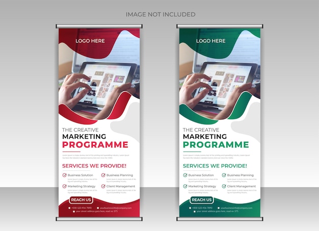 Modern roll up banner design template or x banner