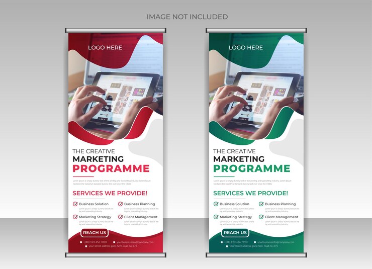 Modern roll up banner design template or x banner