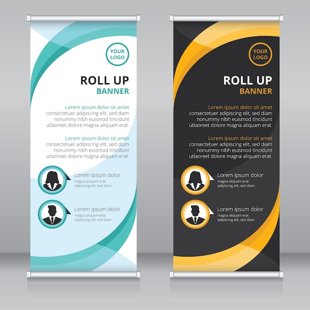 Moderno roll up banner modello di progettazione