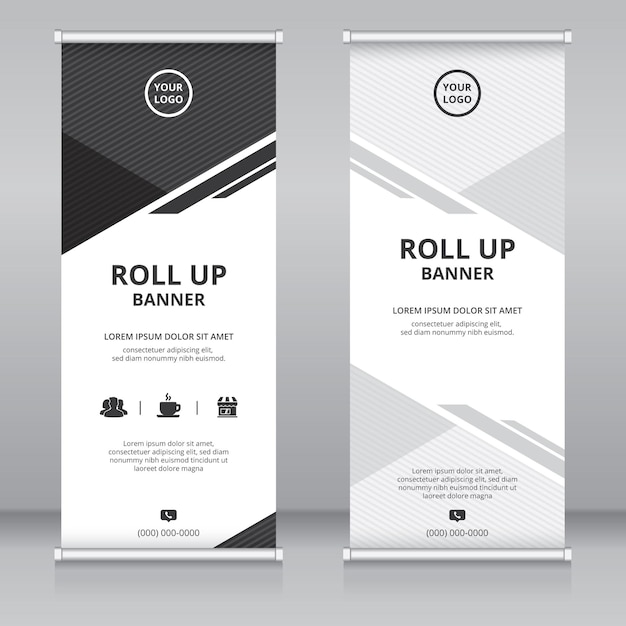 Vector modern roll up banner design template