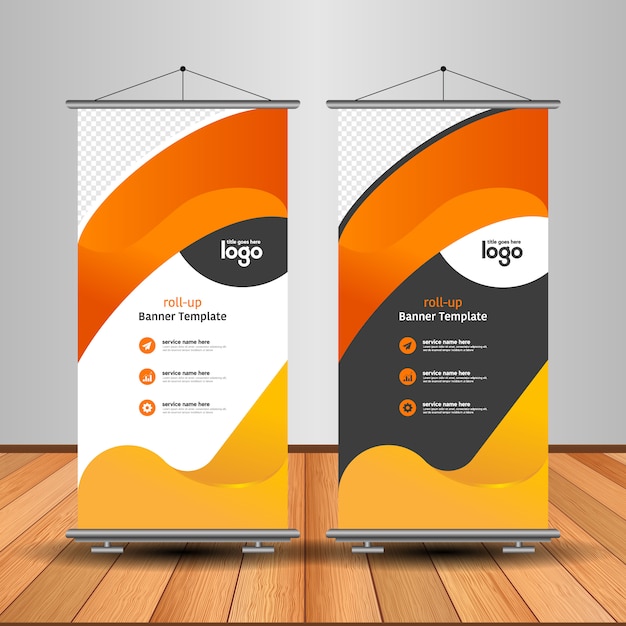 Modern roll-up banner met abstracte vorm