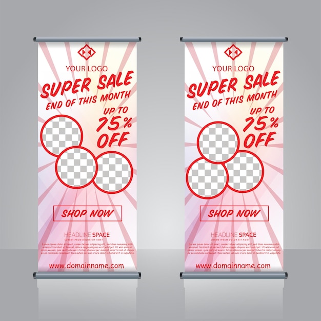 Modern Roll up banner standee design template