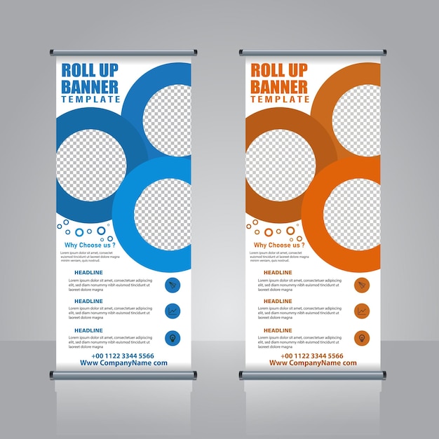 Modern Roll up banner standee design template