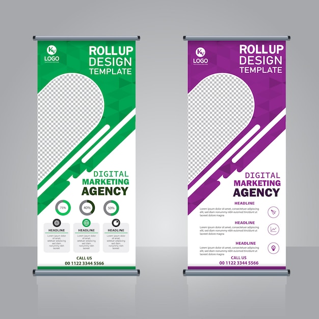 Modern Roll up banner standee design template