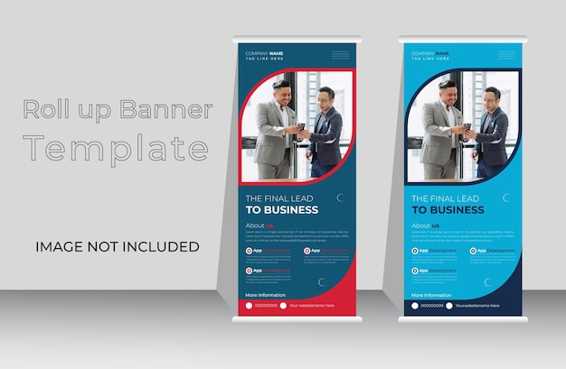 Modern roll up banner template or corporate pull up banner design for business