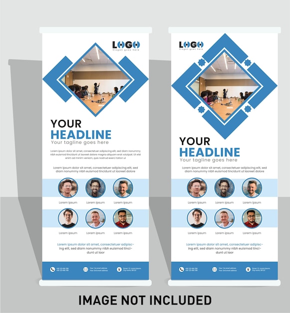 Modern roll-up banner template design