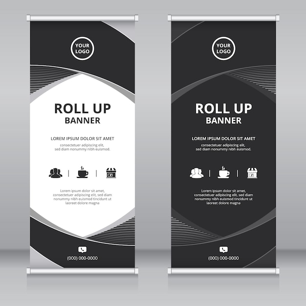 Vector modern roll up banner template