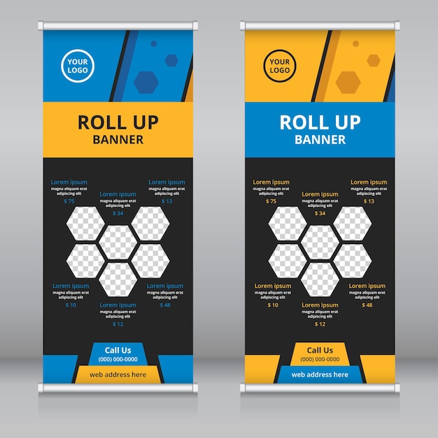 Modello di banner roll up moderno