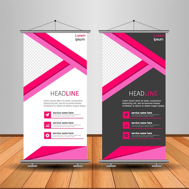 Modern roll up banner with abstract shape