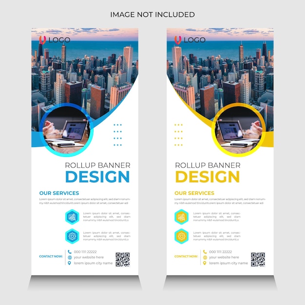 Modern roll up banner with two color variation