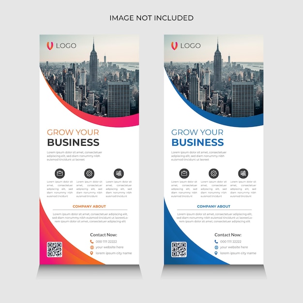 Banner roll up moderno con due variazioni di colore