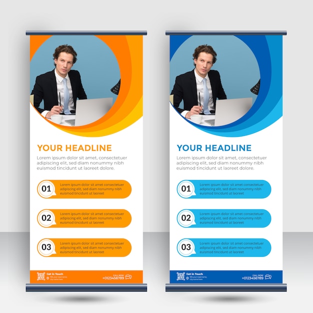 Modern roll up standee banner template