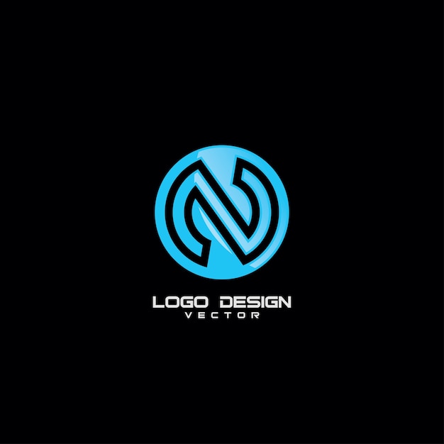 Modern Round N Symbol Logo Template