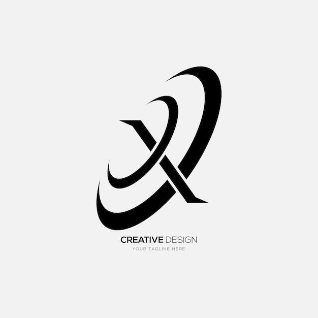 Modern rounded shape letter Xx initial sporty gaming abstract monogram logo