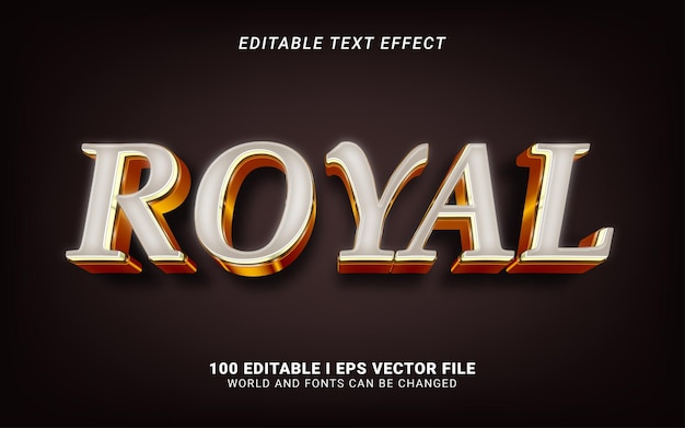 Modern royal 3d style text effect design