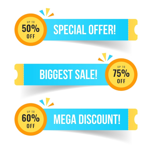 Vector modern sale badge collection