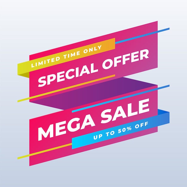 Modern sale banner design  on white