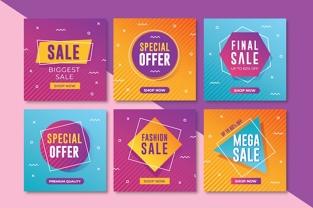 Vector modern sale banner for social media