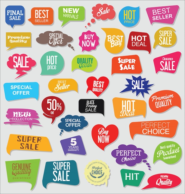 Modern sale banners and labels collection