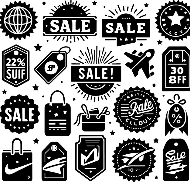 Vector modern sale banners and labels collection