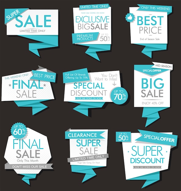 Vector modern sale banners and labels modern collection