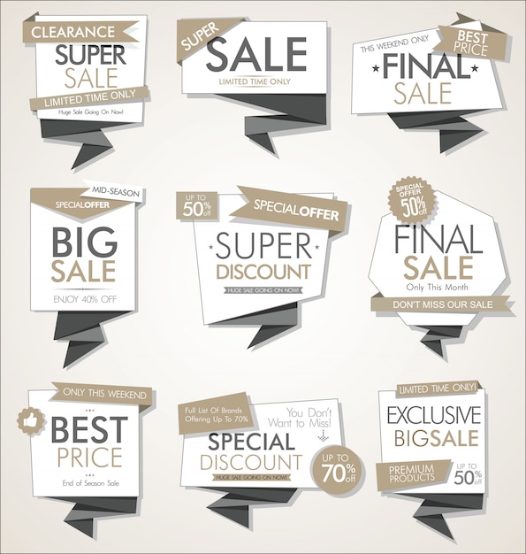 Vector modern sale banners and labels modern collection