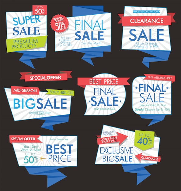 Vector modern sale banners and labels vector collection