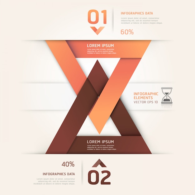 Vector modern sand clock origami style. workflow layout, diagram, number options, step up options, web design, infographics.