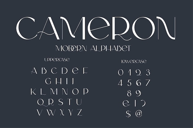 Carattere moderno sans serif eleganza carattere classico minimale ad alto contrasto solo maiuscolo