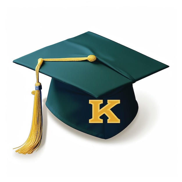 Vector a modern sansserif typeface spells out kreyolkash a combined icon of a book or graduation cap