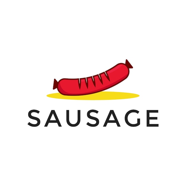 Modern sausage flat style logo design vector illustration