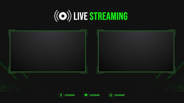 Modern schermpaneel overlay frame set ontwerpsjabloon voor het streamen van games