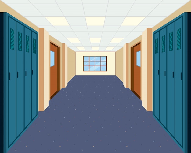 A modern school hallway