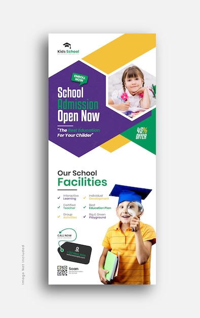 Vector modern schooltoelating xbanner bannerontwerp