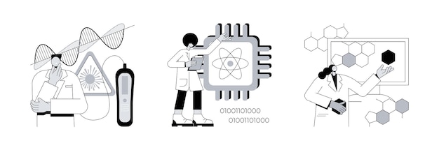 Modern science abstract concept vector illustrations