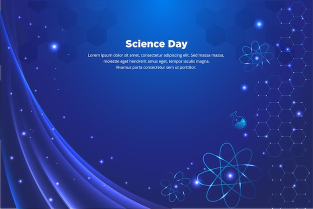 Modern Science Day design background with technology and geometric elements vector
