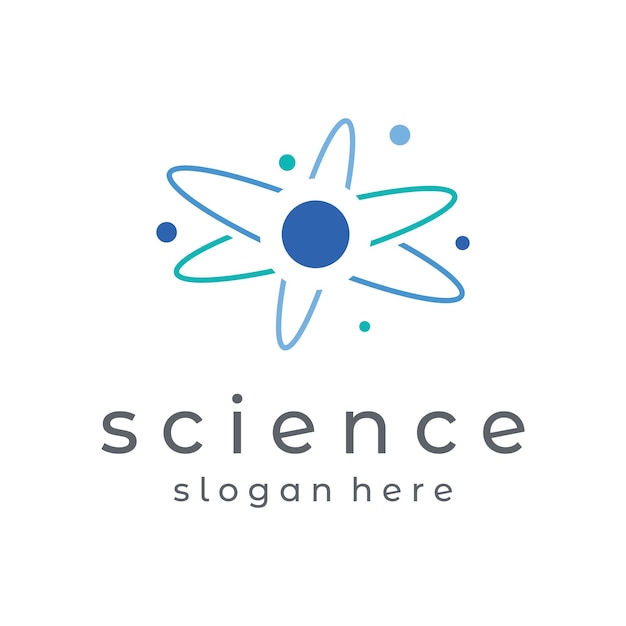 Modern science particle or molecule element logo design Logo for scienceatombiologytechnologyphysicslab