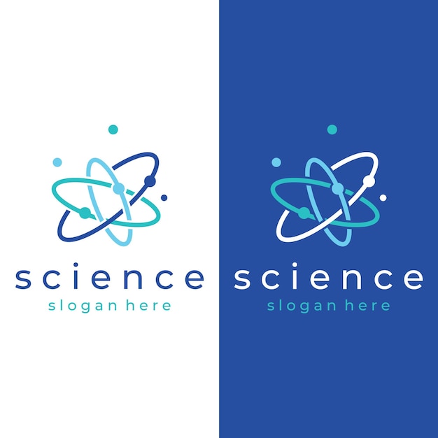 Vector modern science particle or molecule element logo design logo for scienceatombiologytechnologyphysicslab