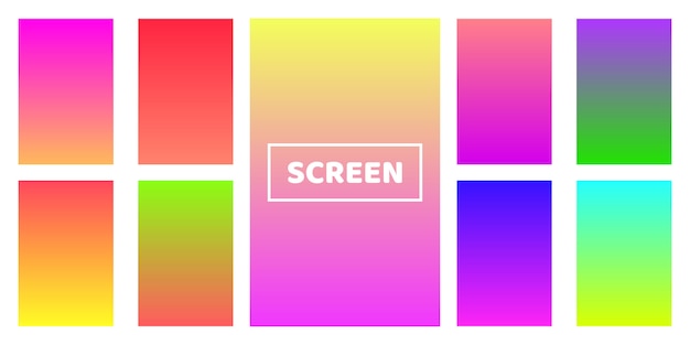 Modern screen design for mobile app. Color gradient.