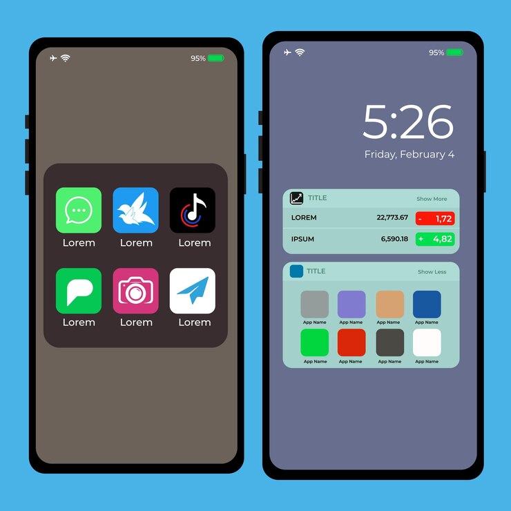 Vector modern screen sample of smartphone mockup