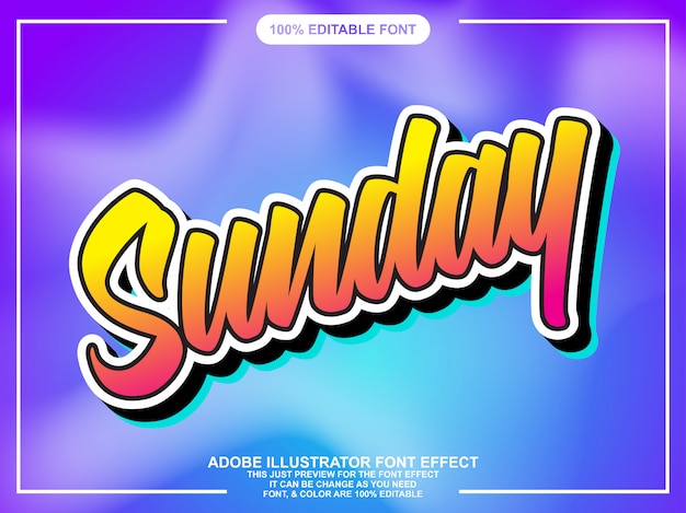 Modern script colorful script font effect