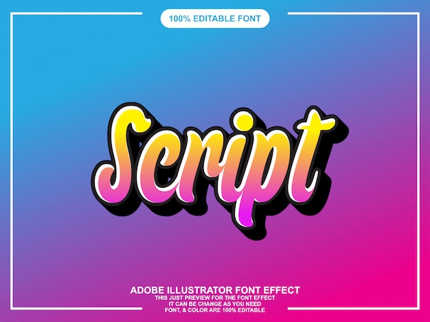 modern script editable graphic style text effect