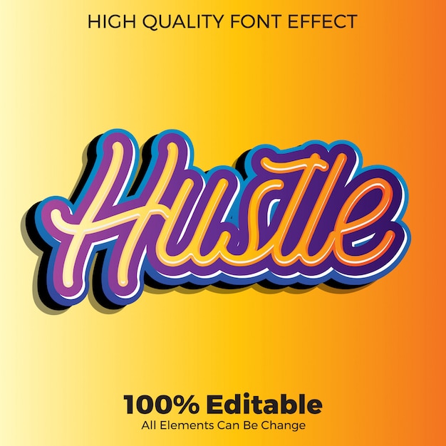 Modern script sticker text style editable font effect