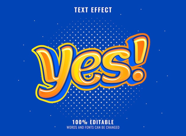 Modern script yes text effect