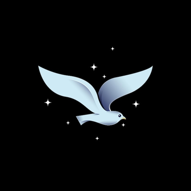 Modern seagull logo is simple but elegant